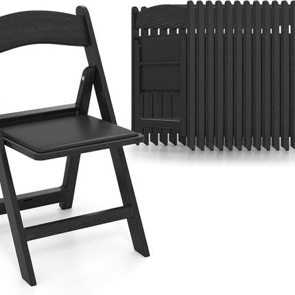 Dreamade Folding Chairs Portable Resin Event Chairs with Padded Seat