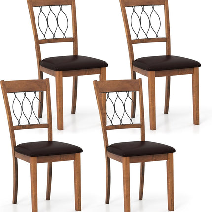 Dreamade Dining Chairs Set of 2/4 Fabric Upholstered Armless Kitchen Chairs w/Hollowed Backrest