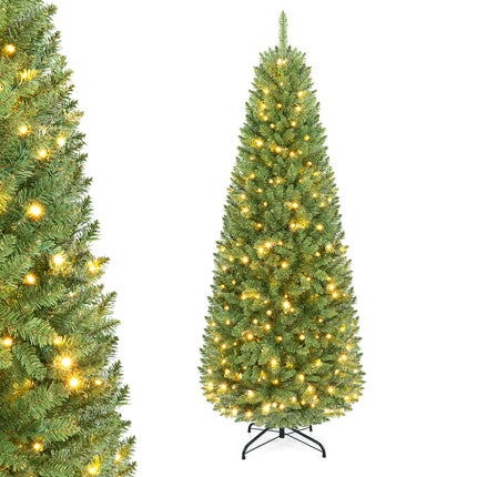 DREAMADE 7 ft Pre-lit Pencil Christmas Tree, Skinny Artificial Fir