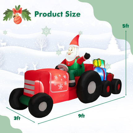 DREAMADE 9 FT Inflatable Christmas Decoration, Santa Claus on Truck w/Gift Boxes