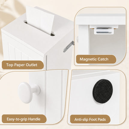 DREAMADE Toilet Paper Holder Cabinet, 4-Tier Bathroom Storage Cabinet