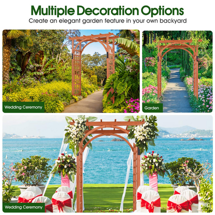 Dreamade 85in Wood Arbor Wedding Arch Garden Trellis Pergola Arbor