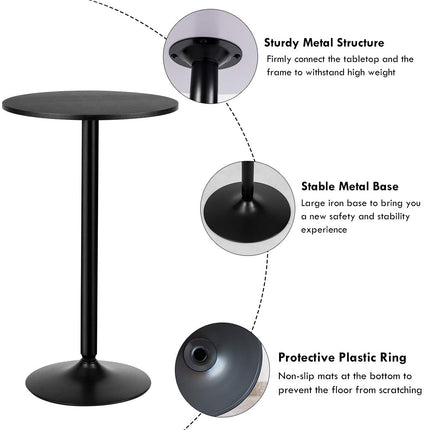 Dreamade Pub Bar Table 24-Inch Round Top 40-Inch Height Modern Style