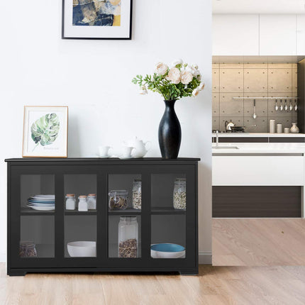 Dreamade Buffet Sideboard, Wood Credenza with Sliding Doors