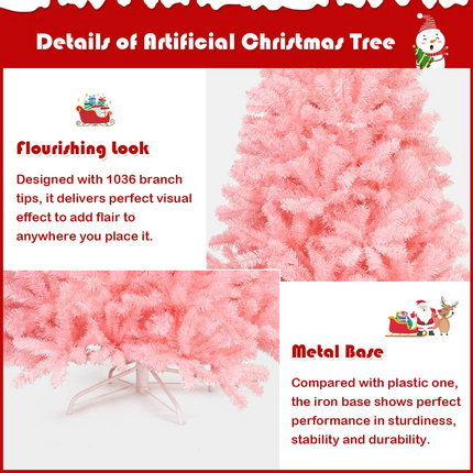 Dreamade Unlit Artificial Christmas Tree, 100% New PVC Material, Xmas Tree for Indoor and Outdoor Decoration - DreamadeUS