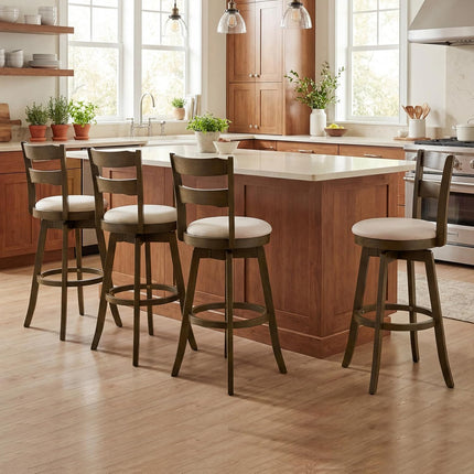 Dreamade 30.5" Swivel Bar Stools Set of 2/4 with Fabric Upholstered Seat, High Back