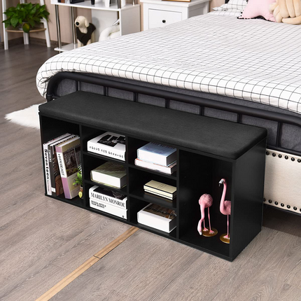 Dreamade Shoe Storage Bench with Cushion, Entryway Shoe Rack Bench