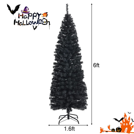 6ft Blue Pencil Christmas Tree, Artificial Slim Tree - DreamadeUS