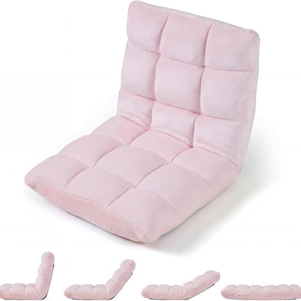 Dreamade Folding Floor Chair with Back Support & 14 Adjustable Position