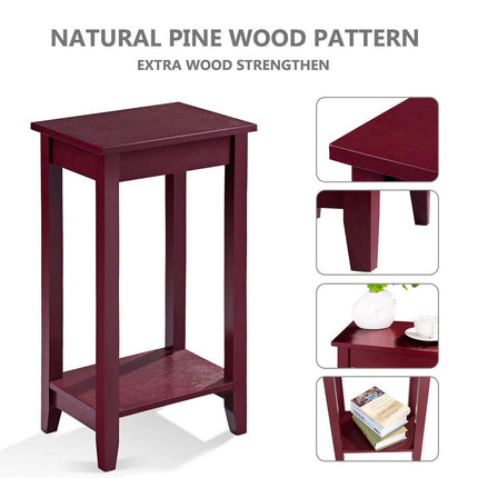 Dreamade Narrow Telephone Table with Shelf and Legs for Small Spaces, Espresso