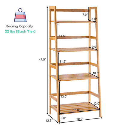 Dreamade 4-Tier Bamboo Plant Stand Flower Pots Holder Display Shelf, 47.5"