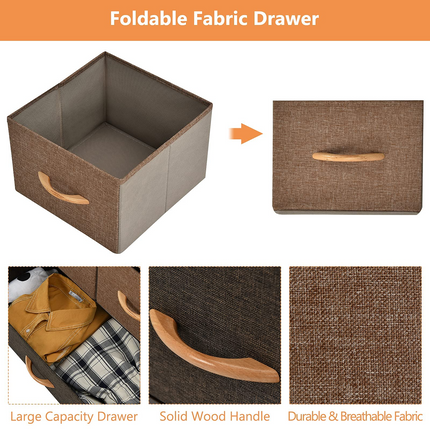 Dreamade 7 Drawer Dresser Storage Tower with Fold-able Fabric Drawers