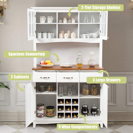 Dreamade Buffet Hutch Cabinet, Kitchen Hutch Sideboard