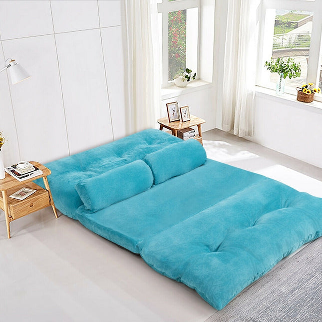 Adjustable Floor Sofa Couch with 2 Pillows, Multi-Functional 6-Position Foldable Lazy Sofa Sleeper Bed - Dreamadeus