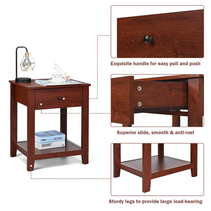 Dreamade Contemporary Accent Espresso Furniture End Table (1)