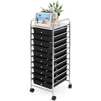 10 Drawer Rolling Storage Cart Scrapbook Paper Office School Organizer - Dreamadeus