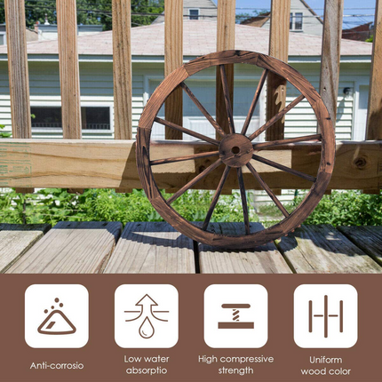 Dreamade 30-Inch Set of Two Decorative Wooden Wheel