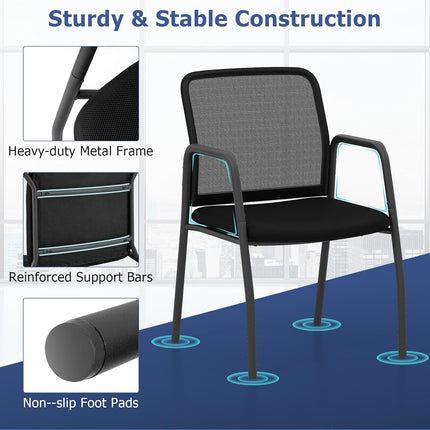 Dreamade Office Guest Chair, Waiting Room Chairs with Mesh Back