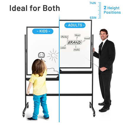 Double-Sided Magnetic Dry Erase Mobile Whiteboard - Dreamade