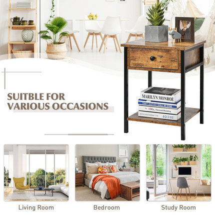 Dreamade Easy Assembly Sofa Side Table