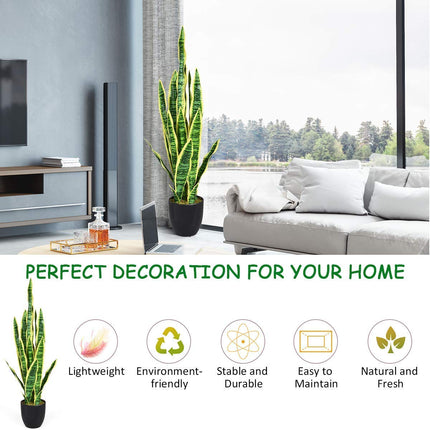 Artificial Snake Plant, 36" Fake Sansevieria - DreamadeUS