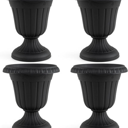 Dreamade 18" Tall Urn Plastic Flower Pots with Pedestal Base & Pre-Marked Drain Hole