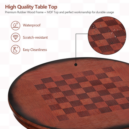 Dreamade 5 Pcs Pub Table Set, Wooden Pub Pedestal Side Table w/Stable Base