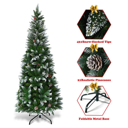 5ft, 6FT 7.5FT Artificial Pencil Christmas Tree - DreamadeUS