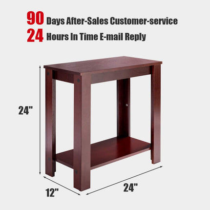 Dreamade Chairside Table Nightstand W/Shelf Telephone Table Coffee Bedside Sofa Table