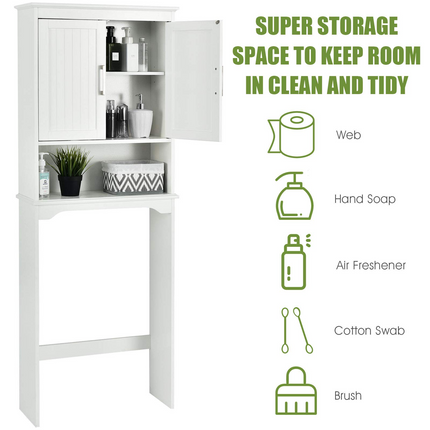 Dreamade Over The Toilet Bathroom Space Saver Free Standing Toilet Rack with Adjustable Inner Shelf
