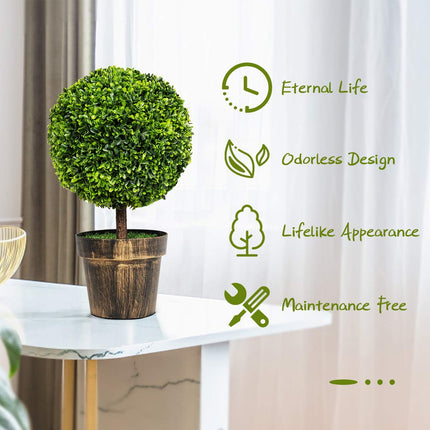 22" Artificial Ball Shaped Tree, Boxwood Tabletop Plant - DreamadeUS