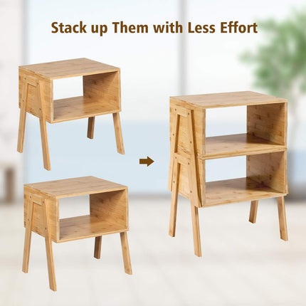 Dreamade Bedroom Stackable End Table (Natural)