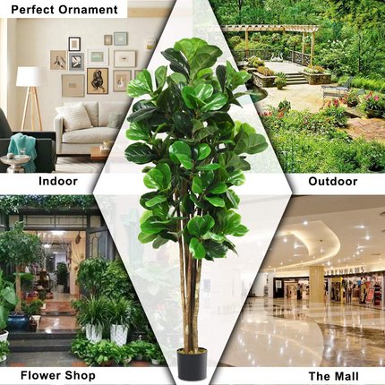 Dreamade Fake Fiddle Leaf Fig Tree Artificial Greenery Plants - DreamadeUS