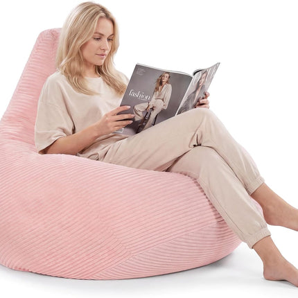 Dreamade Bean Bag Chair for Adults | Accent Lazy Sofa with Skin-Friendly Corduroy Cover & Soft Sponge Filling