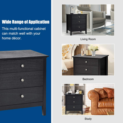 Dreamade Nightstand with Drawers Solid Structure Side Table for Storage Bedroom