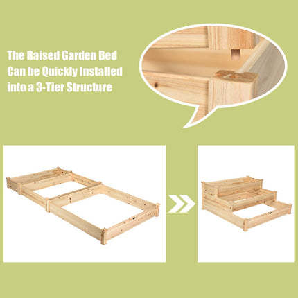 3 Tier Raised Garden Bed, 49'' x 49'' x 22" (L x W x H)
