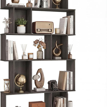 Dreamade Geometric Bookshelf 5-Tier Bookcase with Open Shelves and Closed-back Cubes