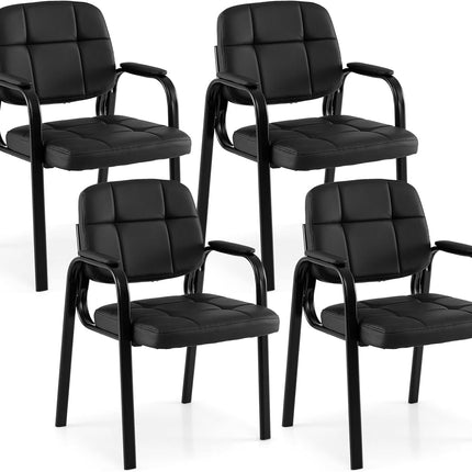 Dreamade Leather Office Reception Chairs with Padded Armrests