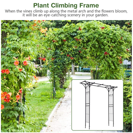 Dreamade Metal Garden Arch, Wedding Arbor for Ceremony, Pergola Arbor Garden Trellis for Various Climbing Plant