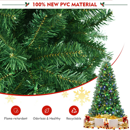 Dreamade Christmas Tree, Hinged Remote Control Artificial Xmas Tree, Residential and Commercial Decoration for Indoor - DreamadeUS