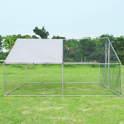 Dreamade Large Metal Chicken Coop Walk-in Chicken Coops Run House Shade Cage with Waterproof and Anti-Ultraviolet Cover