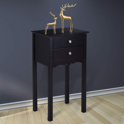 Dreamade End Table w/ 2 Drawers Side Table Nightstand Multi-Purpose Accent Table Living Room Bedroom Home Furniture