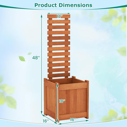 Dreamade Outdoor Wooden Raised Garden Bed with Trellis