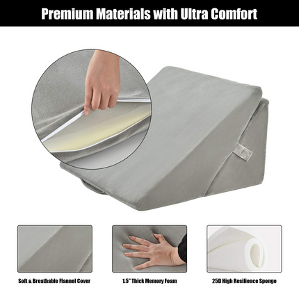 Dreamade Bed Wedge Pillow, Adjustable 9&12 Inch