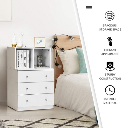 Dresser with 3 Drawers and 2 Cubbies Functional Organizer