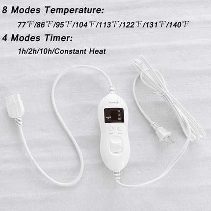 Dreamade Heated Electric Mattress Pad w/ 8 Temperature Regulation (Twin/Full/Queen/King) - Dreamadeus