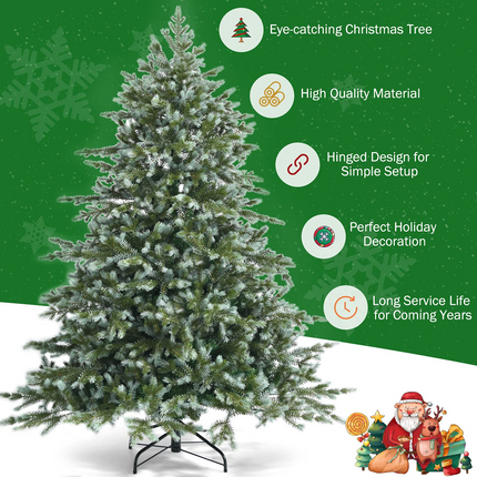 Dreamade Artificial Christmas Tree, Metal Stand, Wintry Indoor Decoration for Holiday Festival - DreamadeUS