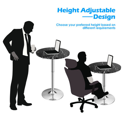 Dreamade Round Pub Table Height Adjustable, 360 Degree Swivel Cocktail Pub Table, Office Bar Table
