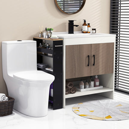 DREAMADE Slim Storage Cart, 4 Tier Narrow Storage Cabinet Between Washer and Dryer
