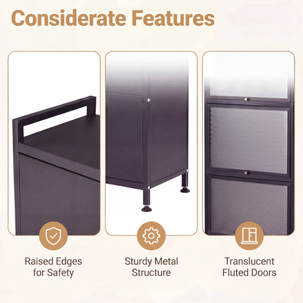 DREAMADE 5-Tier Kitchen Storage Cabinet, Freestanding Bakers Rack, Black